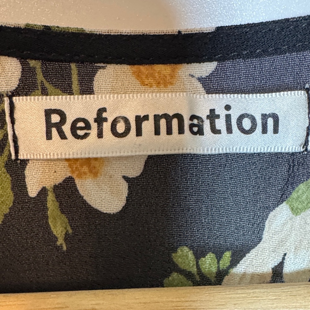 Reformation Black Floral High Low Dress - Picture 3 of 6